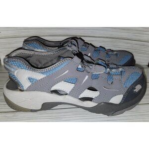 Women The North Face Hedgefrog Blue Gray Water Hiking Sandal Shoes Size 7 38